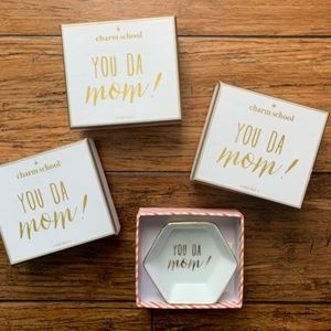 You Da Mom! White and Gold Trinket Dish